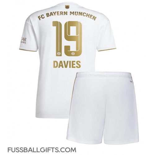 Bayern Munich Alphonso Davies #19 Fußballbekleidung Auswärtstrikot Kinder 2022-23 Kurzarm (+ kurze hosen)